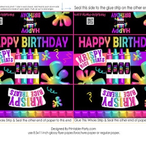 Printable Krispy Rice Treat Labels | Crayon Coloring Book Slime Black ...