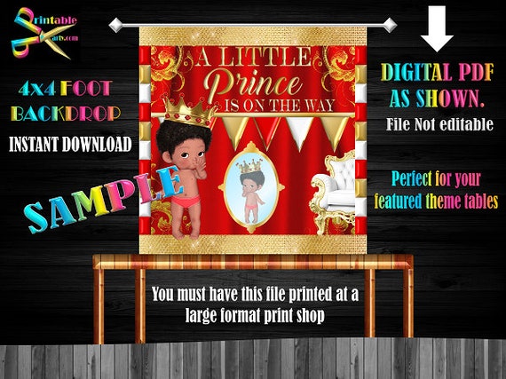 Backdrop Banner 4x4 Foot Printable PDF Instant Download Boy Prince backdrop-banner-4x4-foot-printable-pdf-instant-download-boy-prince