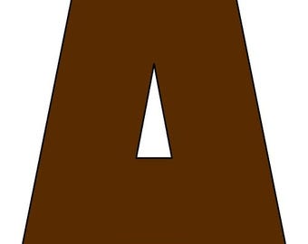 Lettres de l'alphabet imprimables, marron, 20 x 10,5 pouces