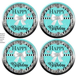 4 Inch Circle Printable PDF Instant Download | Vintage Luxury Diamonds Aqua Stiroes Black White Bling Glam Centerpiece