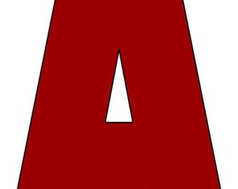 Lettres de l'alphabet imprimables rouges foncées, 20 x 10,5 pouces