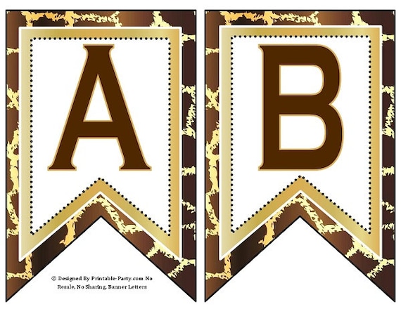 5x8 inch swallowtail giraffe safari printable banner letters etsy