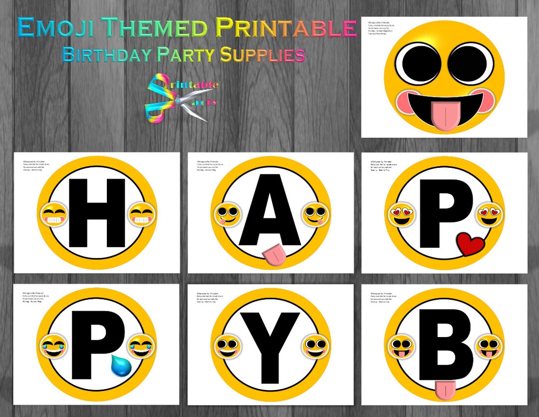 Emoji Printable Party Supplies - Etsy