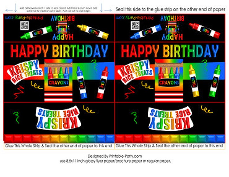 Printable Krispy Rice Treat Labels Crayon Coloring Book Art - Etsy