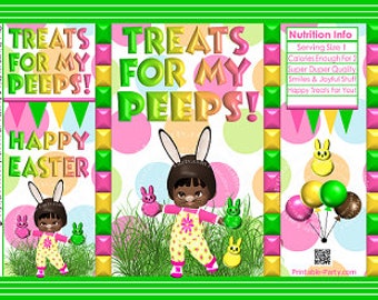 Printable Easter Treat Bags | Easter Bunny Chip Bag Wrappers | Gift Paper