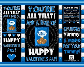 Printable Valentine's Day Treat Bags | Valentine's Day Chip Bags