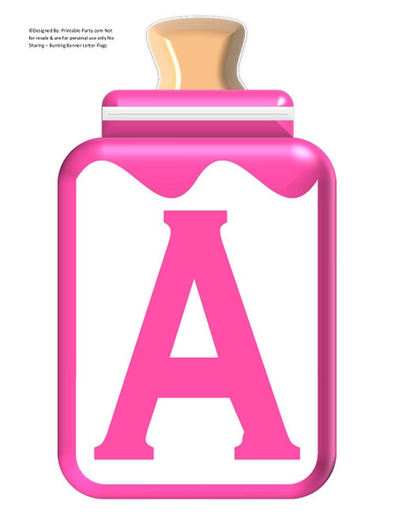 10x8 inch baby bottle pink printable banner letters etsy