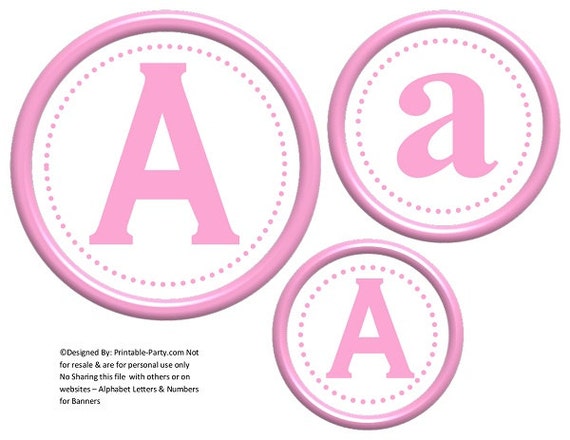 6 inch circle baby pink printable banner letters etsy
