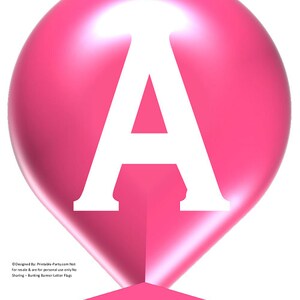 8x8 Inch Balloon Shaped Rose Pink Printable Banner Letters image 1