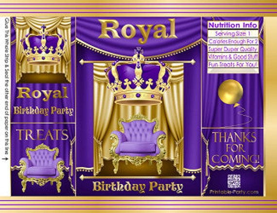 Printable Chip Bags Treat Bags Potato Chip Bags Royal Purple