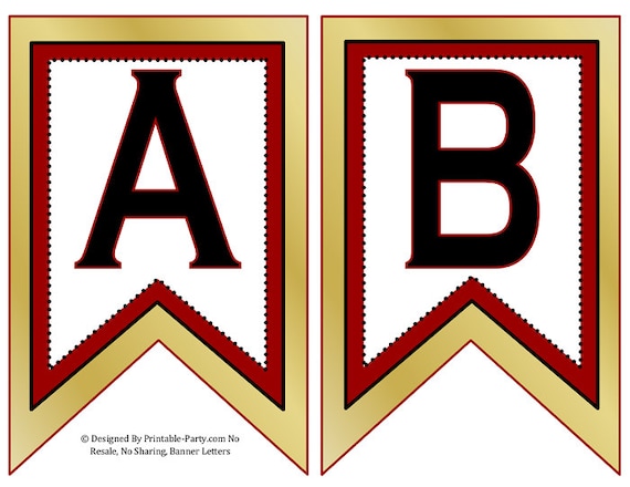5x8 inch swallowtail gold burgundy black printable banner letters by printable party com catch my party