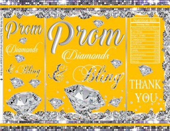 Printable Potato Chip Bags Yellow Silver Bling Diamond Prom printable-potato-chip-bags-yellow-silver-bling-diamond-prom