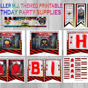 Thriller M.J. Printable Party Decorations