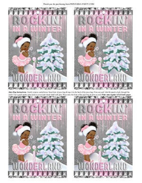 Labels Rockin Red Christmas Wrappers Instant Download PDF