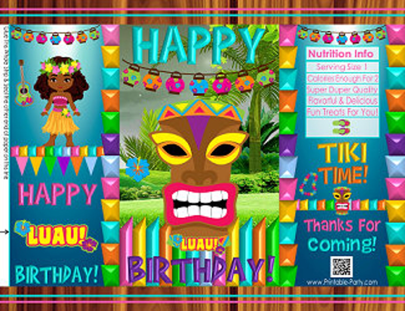Printable Chip Bags Potato Chip Bags African Hawaiian Tiki Etsy
