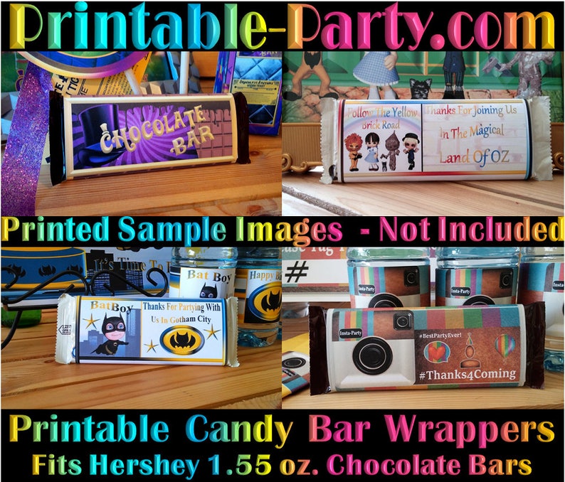 Printable Candy Bar Wrappers Denim and Diamonds Birthday Party Favor Chocolate Bar Labels Instant Download image 3