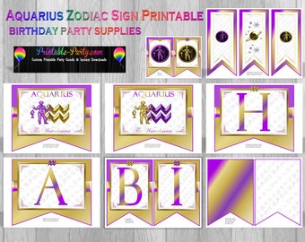 Aquarius Zodiac Sign Astrology Party Supplies