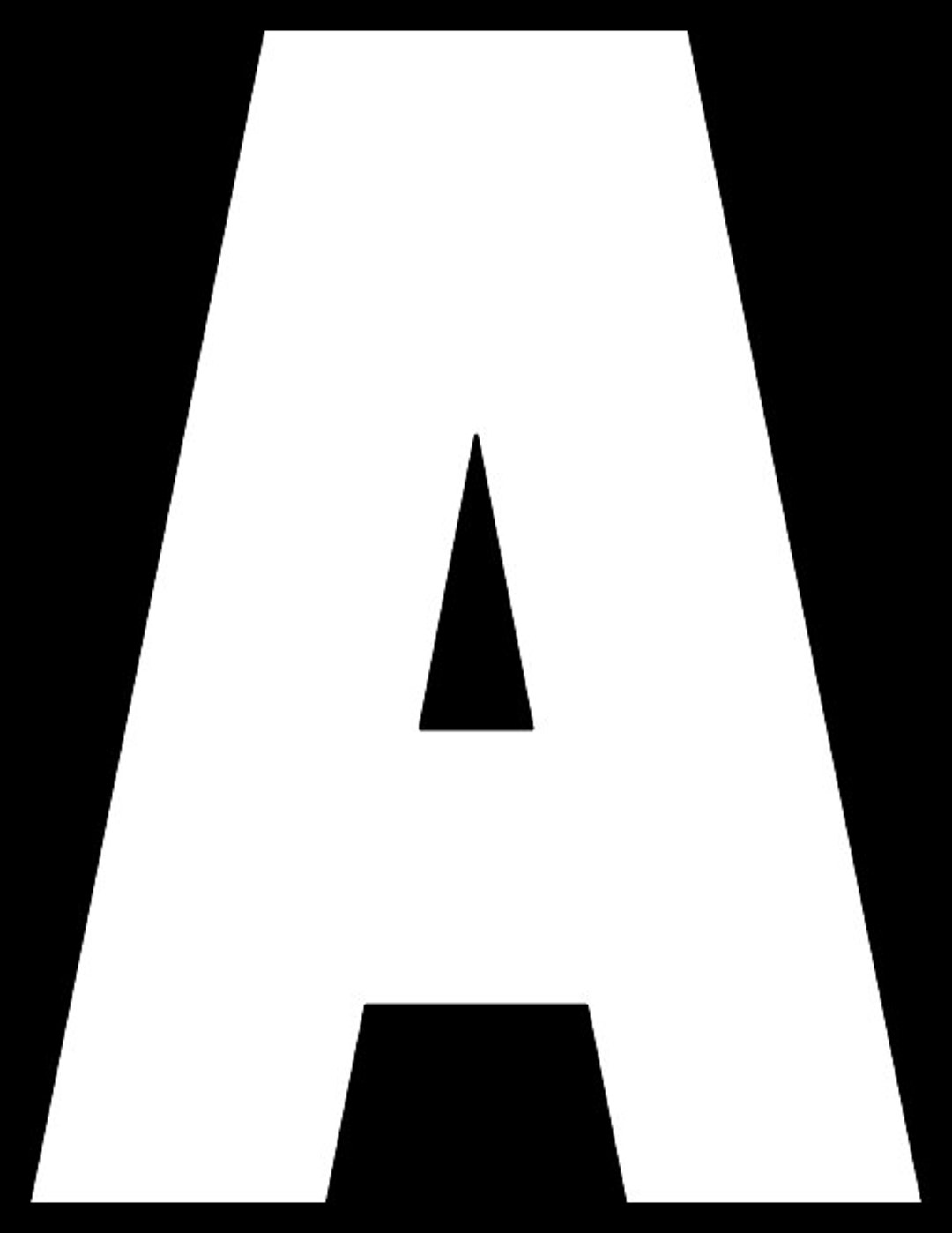 8x10.5 Inch Printable White Letters Black Background Etsy