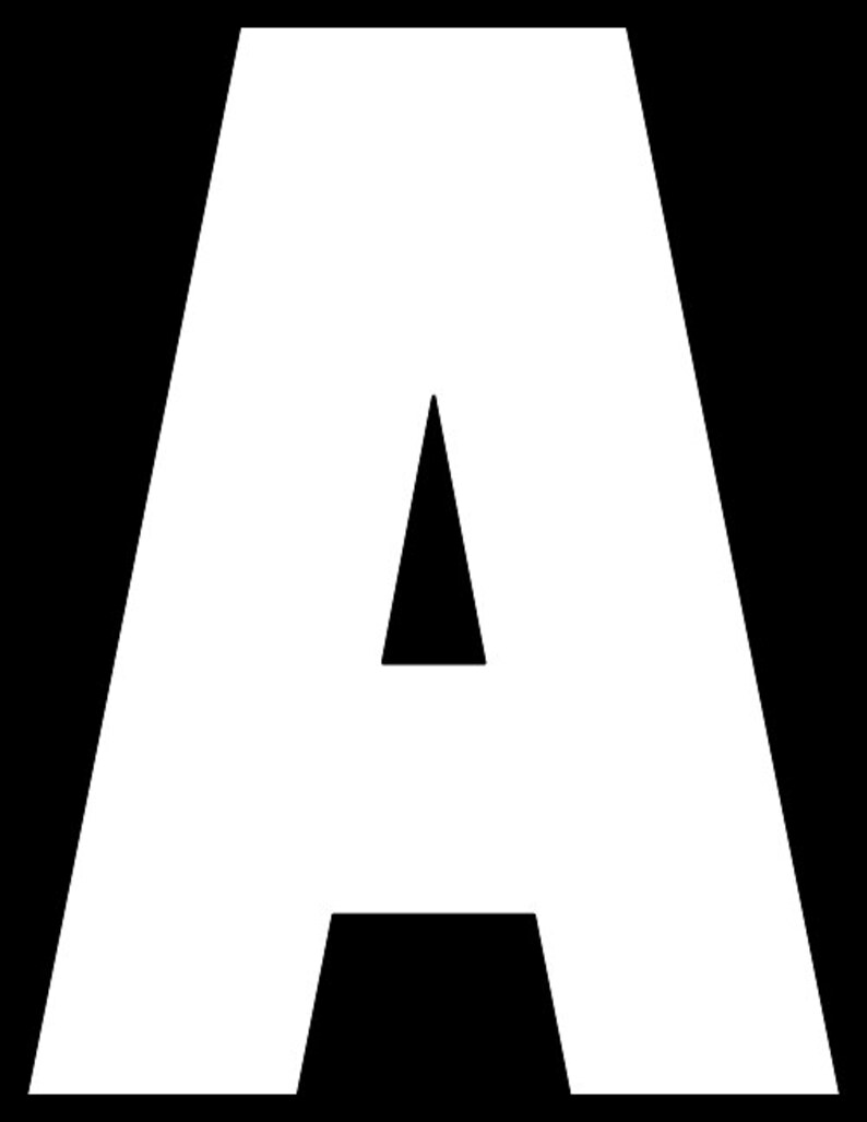 8x10.5 Inch Printable White Letters Black Background Etsy