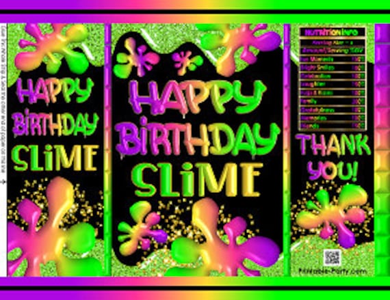 Slime Birthday Party Package Printable Digital Decor You Print 