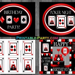 Printable Casino Night Cards Birthday Party Supplies - Etsy