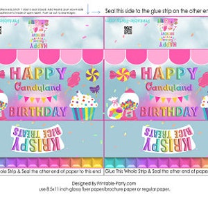 Printable Krispy Rice Treat Labels | Candyland Candy Land Shop Lollipop  | Instant Download