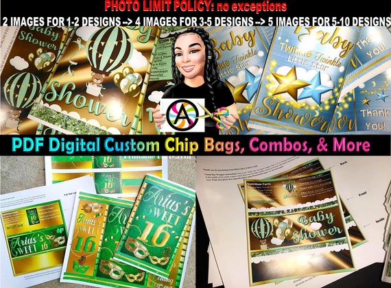 PDF Personalized Chip Bag Designs | Custom Chip Bags | Candy Buffet Bags | Printable Favors Il_570xn