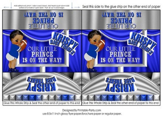 Printable Rice Treat Labels Football Prince Sports Blue Silver Printable Rice Treat Labels Football Prince Sports Blue Silver