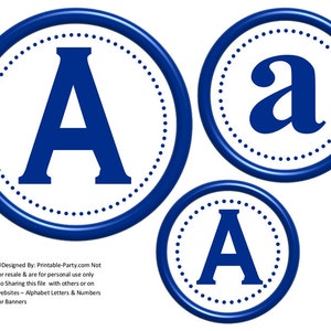 6 inch circle blue printable banner letters etsy