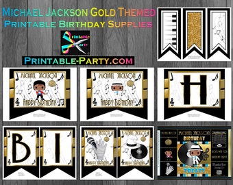 Inspiriert von M.J. Rock With You Gold Themed Birthday Decorations
