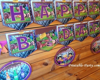 8x8 Inch Chocolate Factory Theme Printable Banner Letters A To Z
