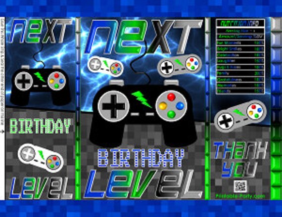 Gamer Birthday Chip Bags Gamer Party Video Gamer Party Video Games Birthday Party