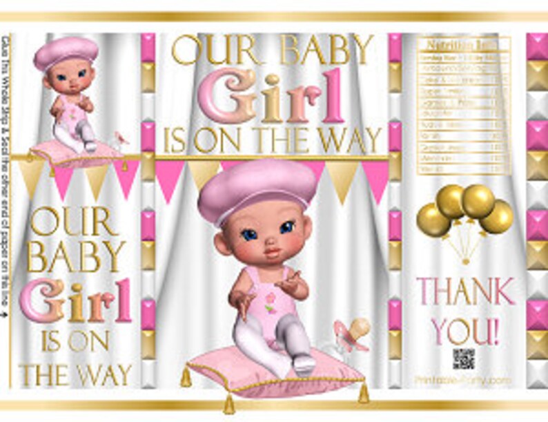 Printable Potato Chip Bags Instant Download Girl Baby Shower Etsy