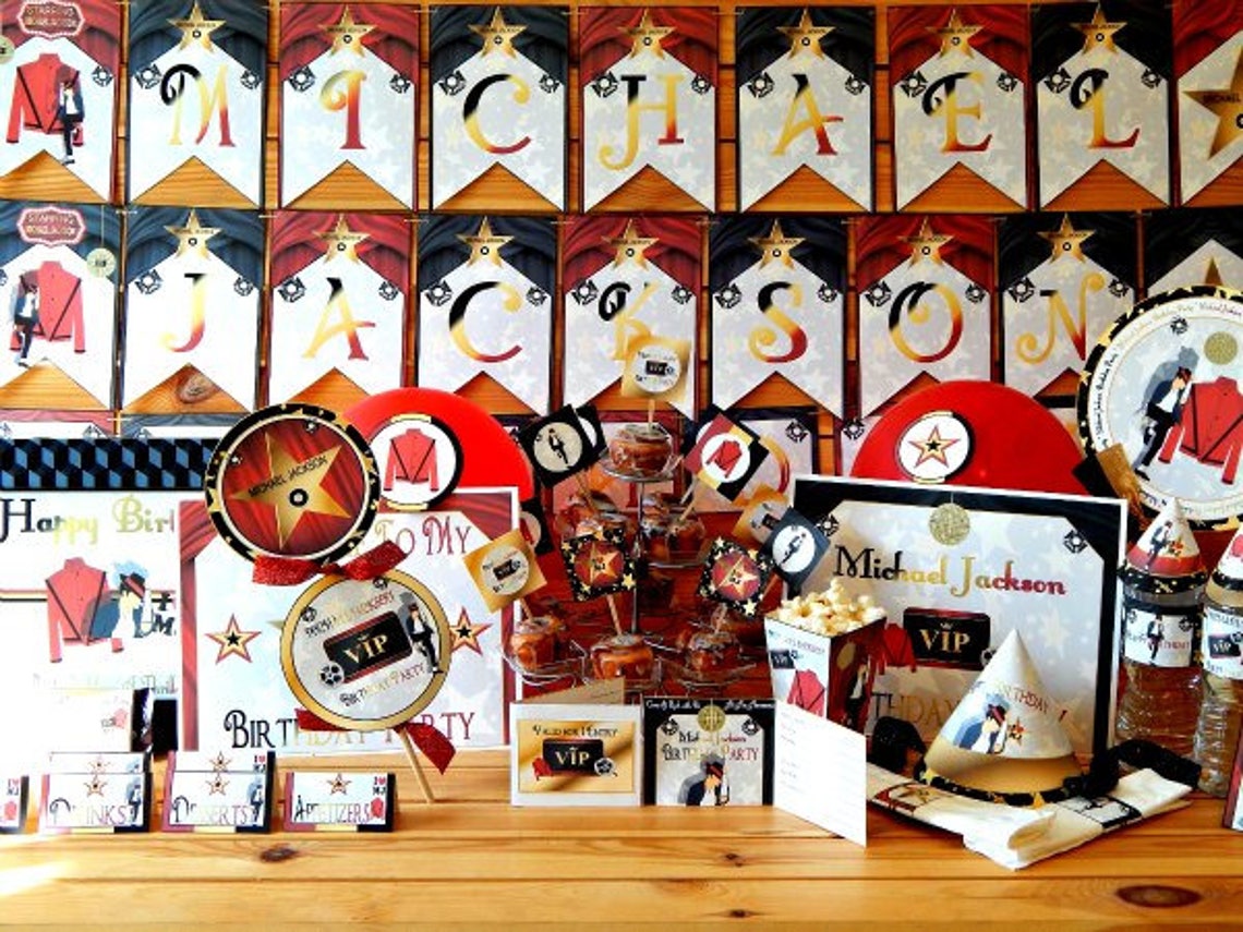 Inspired by M.J. VIP Lights Camera Action Themed Birthday Etsy