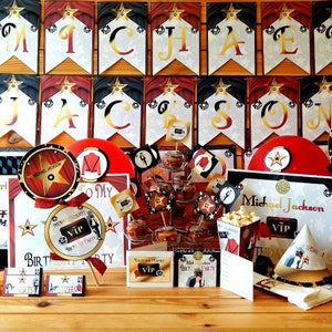 Inspired By M.J. VIP Lights Camera Action Themed Birthday Decorations