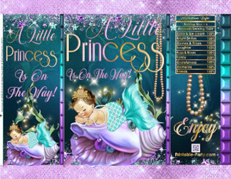 Printable Potato Chip Bags Mermaid Princess Under Sea Etsy