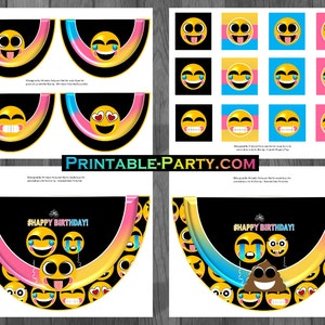 Printable Emoji Birthday Party Decorations and Theme Supplies - Etsy