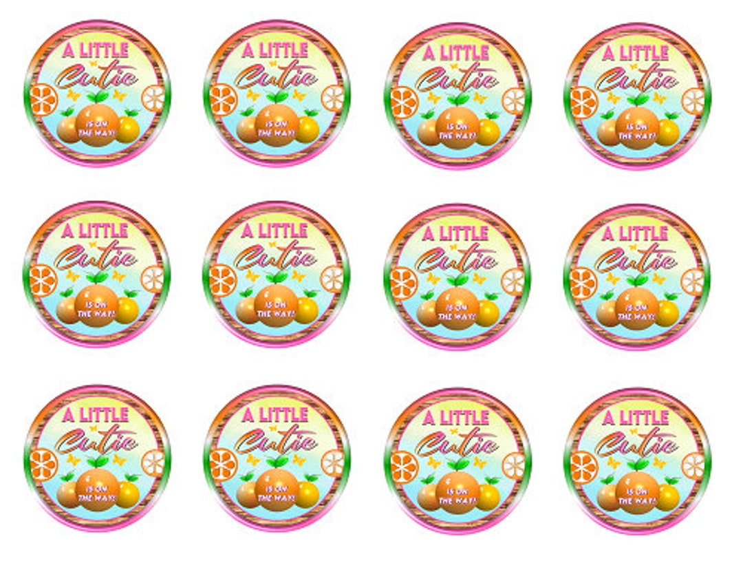 2.2 Inch Circle Printable PDF Instant Download | Orange Cutie Fruit ...