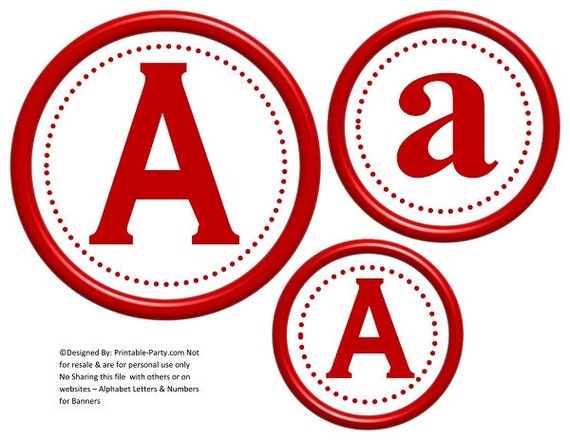 6 inch circle dark red printable banner letters etsy