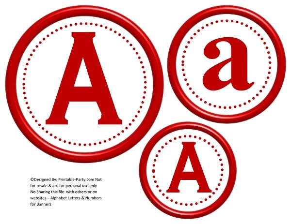 6 inch circle dark red printable banner letters etsy