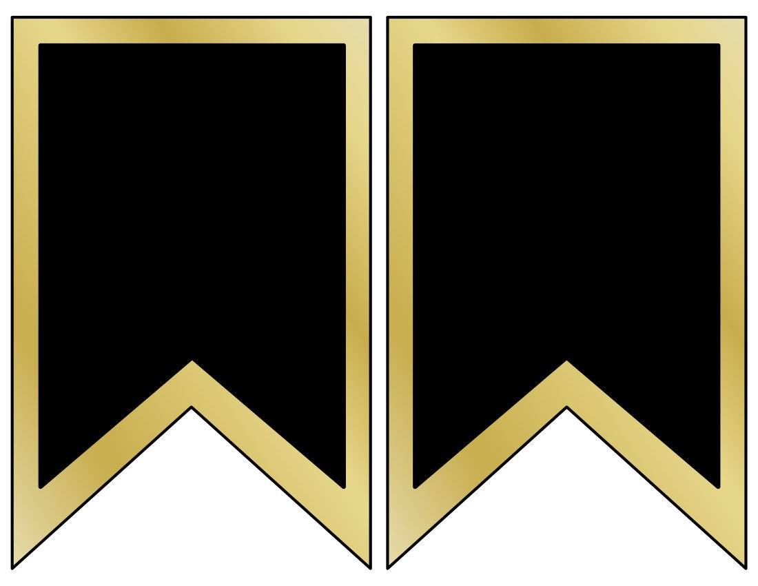 5x8 inch swallowtail gold black printable banner letters etsy
