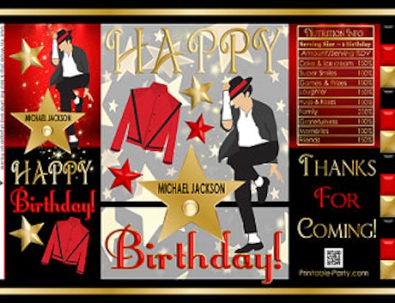 Printable Chip Bags Favors Inspired By M.J. VIP Lights Camera Action Il_570xn