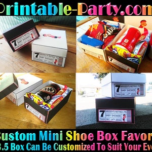 Printable Custom Mini Shoe Box | Custom Favor Boxes | Personalized Treat Box | Party Box