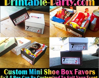 Printable Custom Mini Shoe Box | Custom Favor Boxes | Personalized Treat Box | Party Box