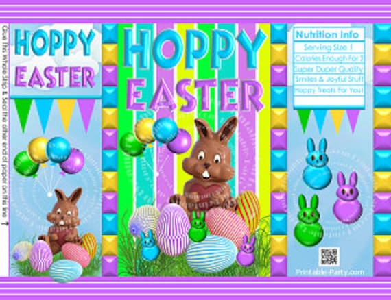 Printable Easter Treat Gift Bags Easter Bunny Chip Bag Wrappers