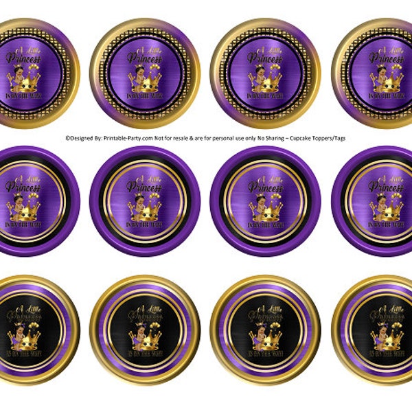 Crown Cupcake Toppers Printable Etsy