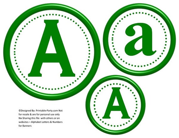 6 inch dark green circle printable banner letters etsy new zealand
