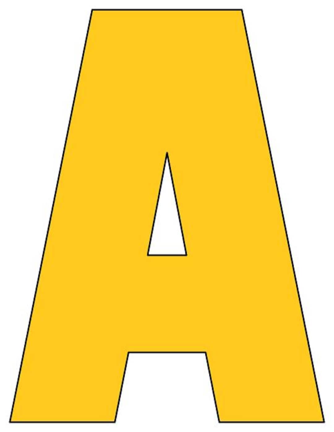 8x10.5 Inch Golden Yellow Printable Alphabet Letters - Etsy