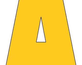 Lettres de l'alphabet imprimables jaune doré 20 x 10,5 pouces