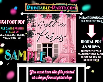 Paris Birthday Banner Printable - Etsy